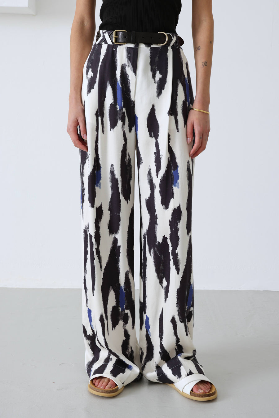 Mother of Pearl • Michiko Trousers • Blue Watercolour Print