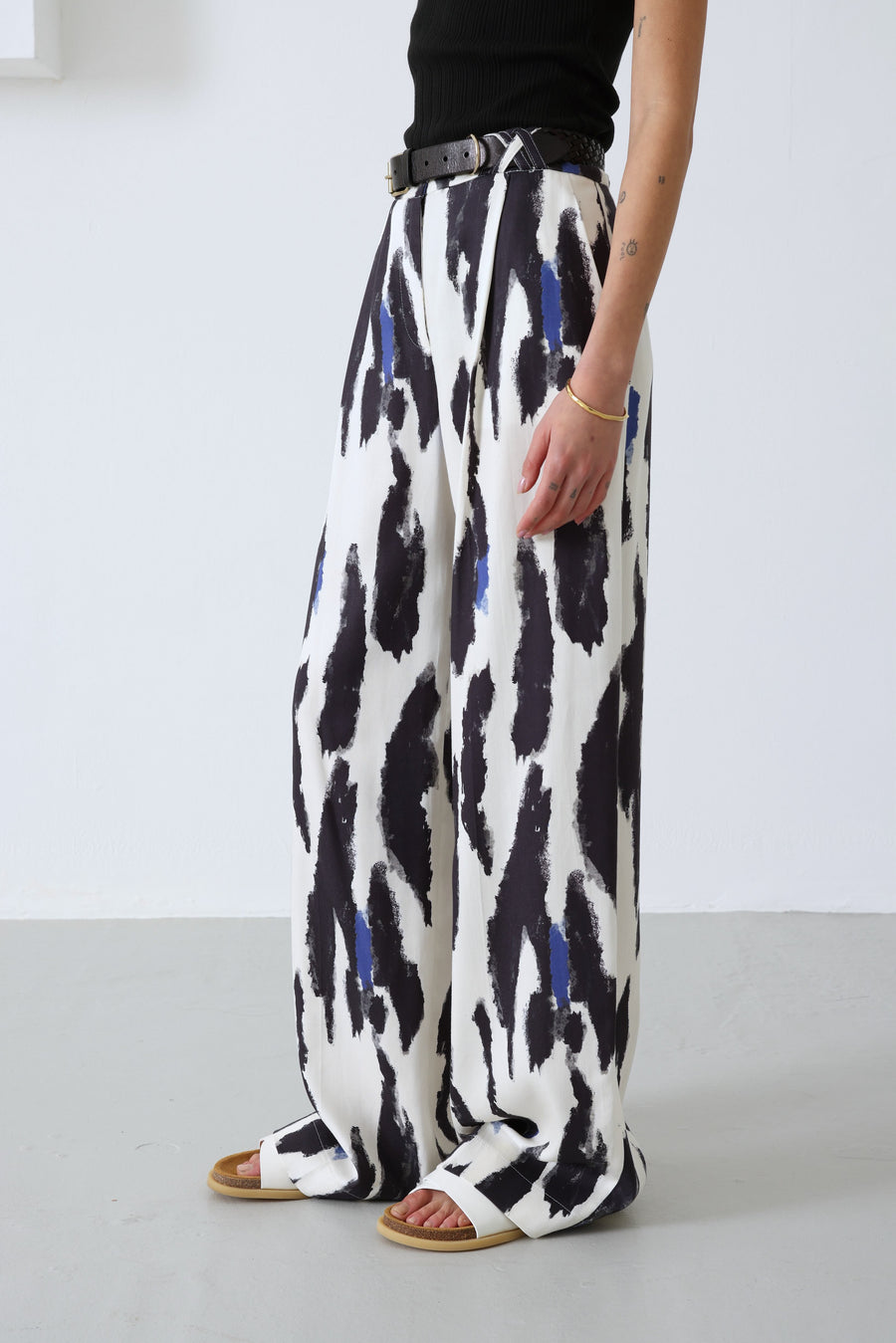 Mother of Pearl • Michiko Trousers • Blue Watercolour Print