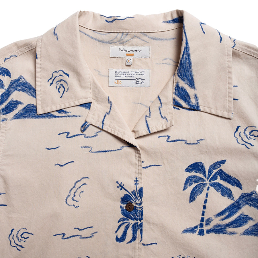 Nudie Jeans • Moa Waves Hawaii Shirt • Ecru