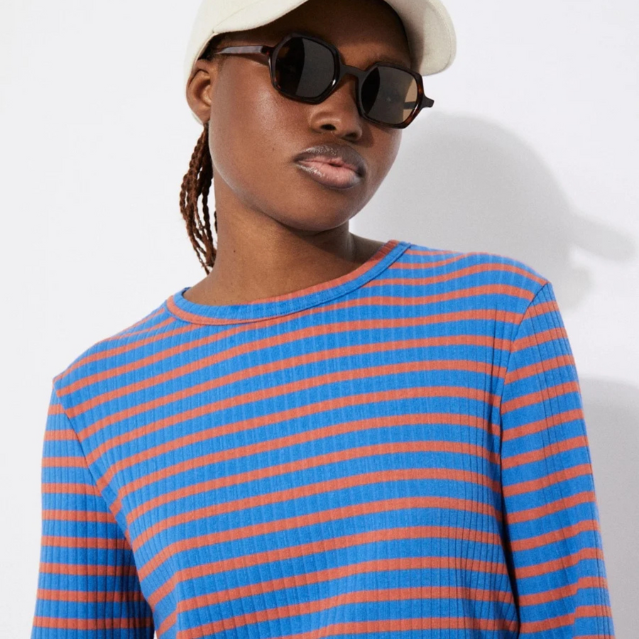 Rita Row • Rodo T-Shirt • Blue/Orange Stipes