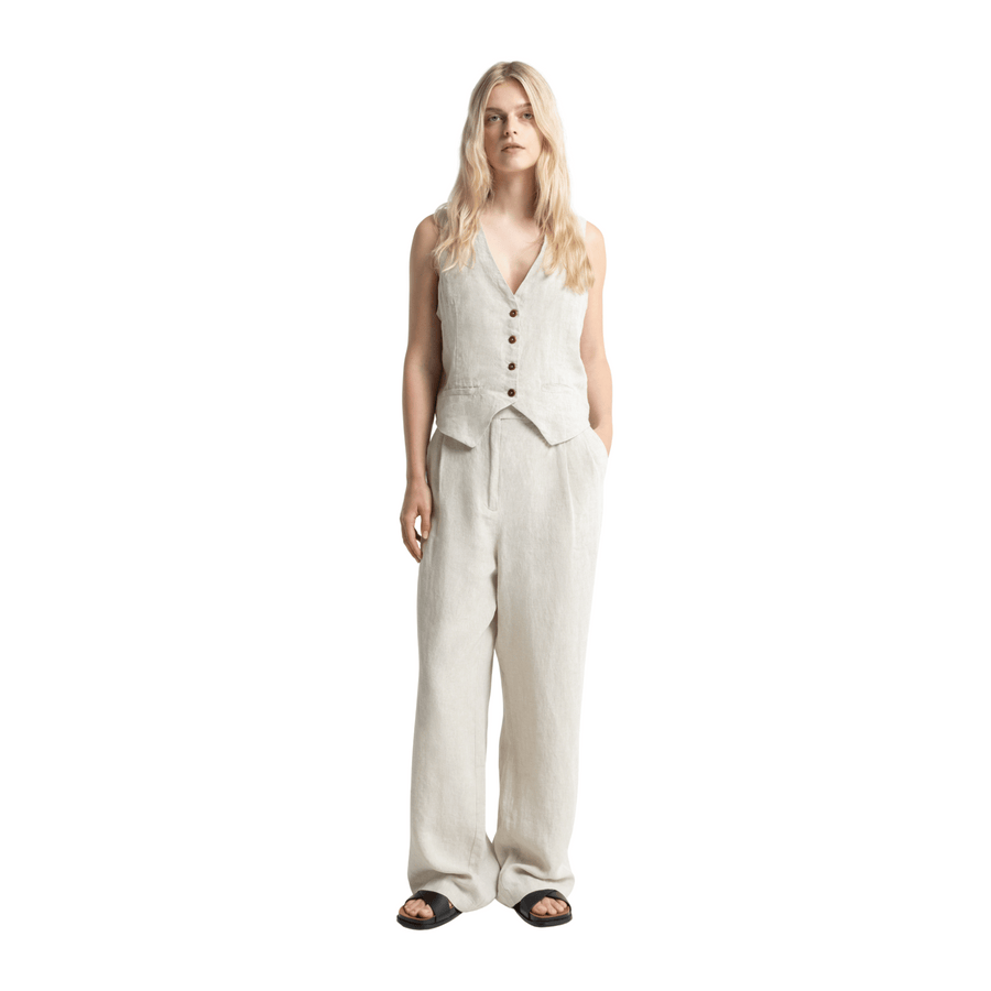 King Of Indigo • Lucia Vest • Undyed Linen