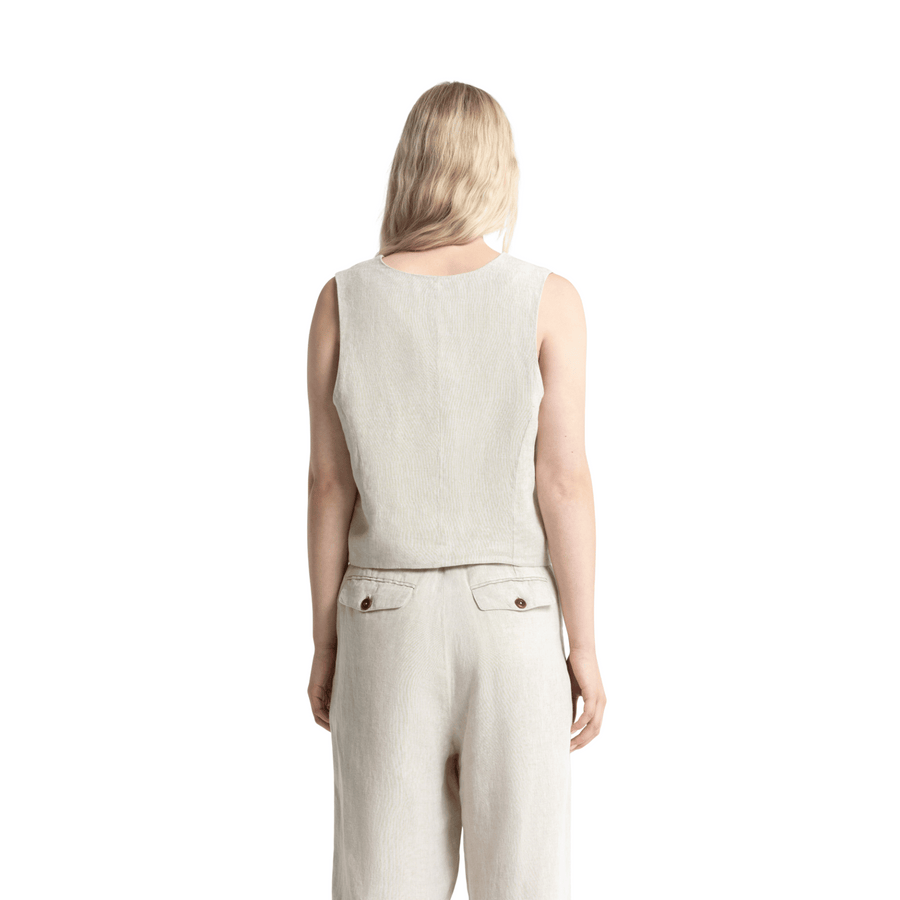 King Of Indigo • Lucia Vest • Undyed Linen