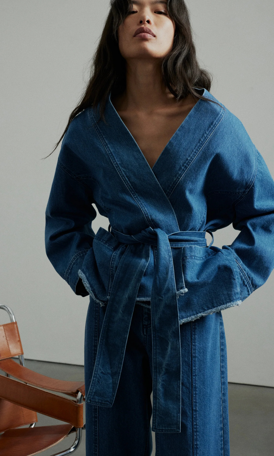 AKYN • Anala Kimono Jacket • Mid Wash Blue