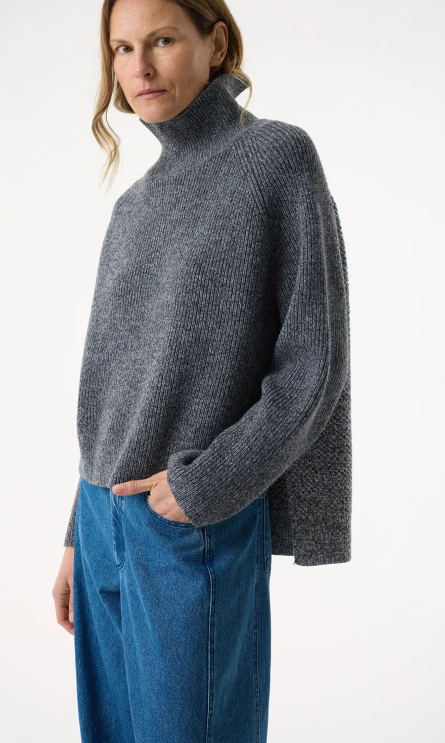 AKYN • Chaya Knit Jumper • Grey Marl Mix