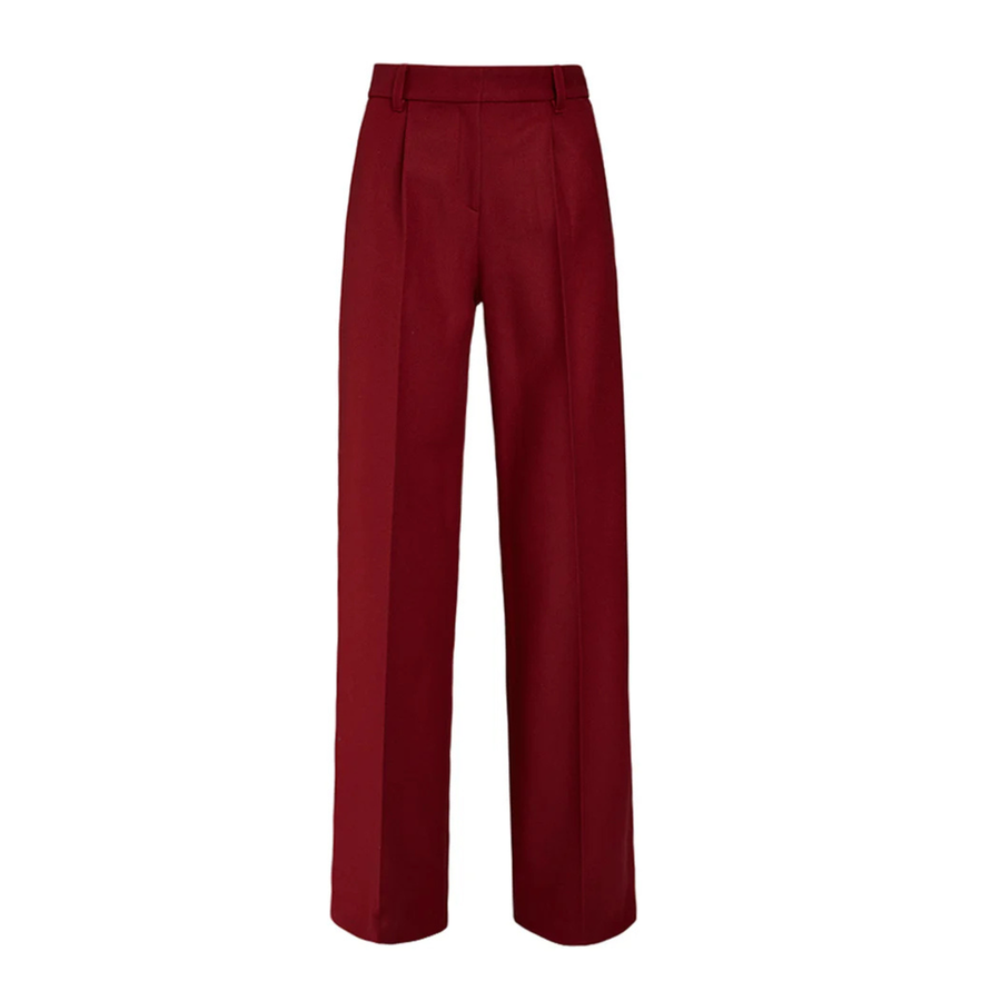 AKYN • Perla Wool Trousers • Deep Red