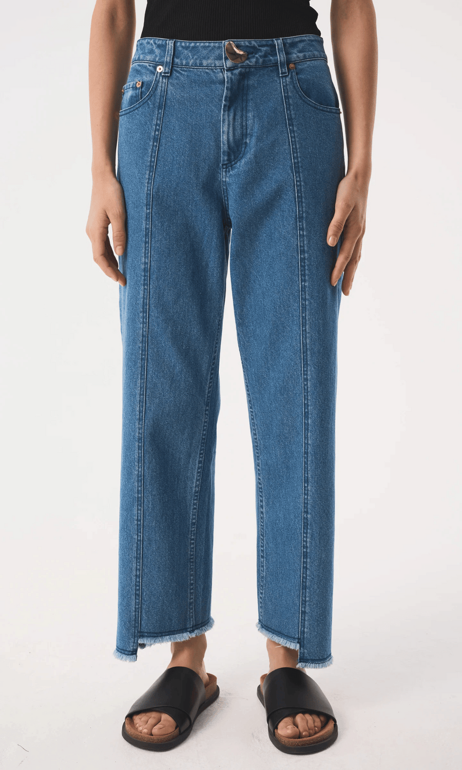 AKYN • Sol Straight Jeans • Mid-Wash Blue