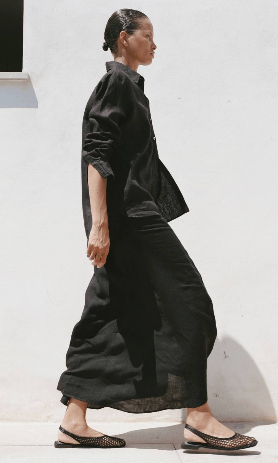 arkitaip • Arabella Bias Cut Maxi Skirt • Black