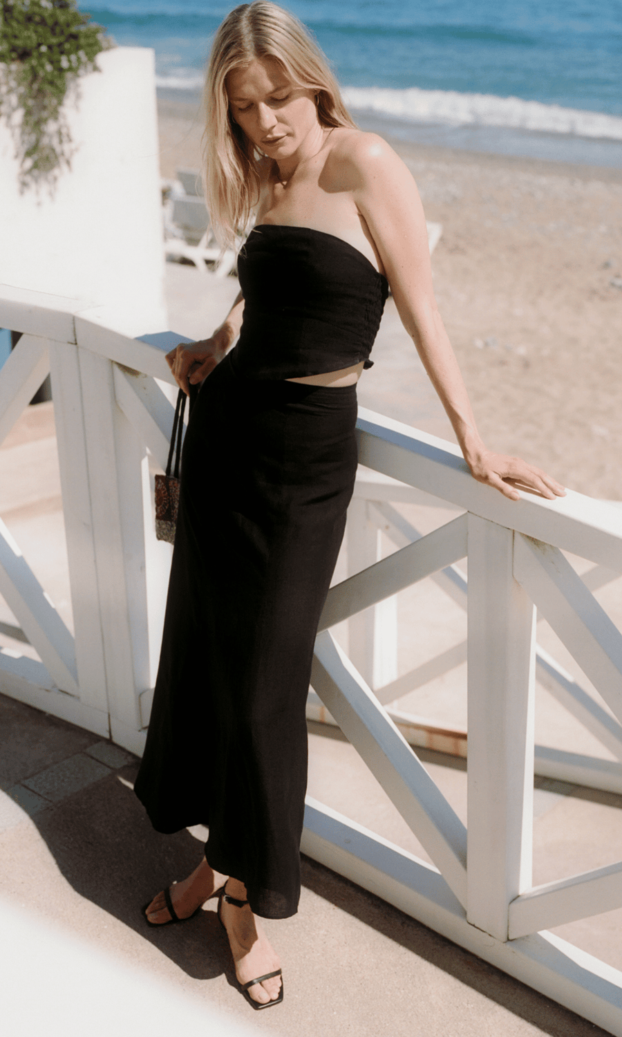 arkitaip • Arabella Bias Cut Maxi Skirt • Black
