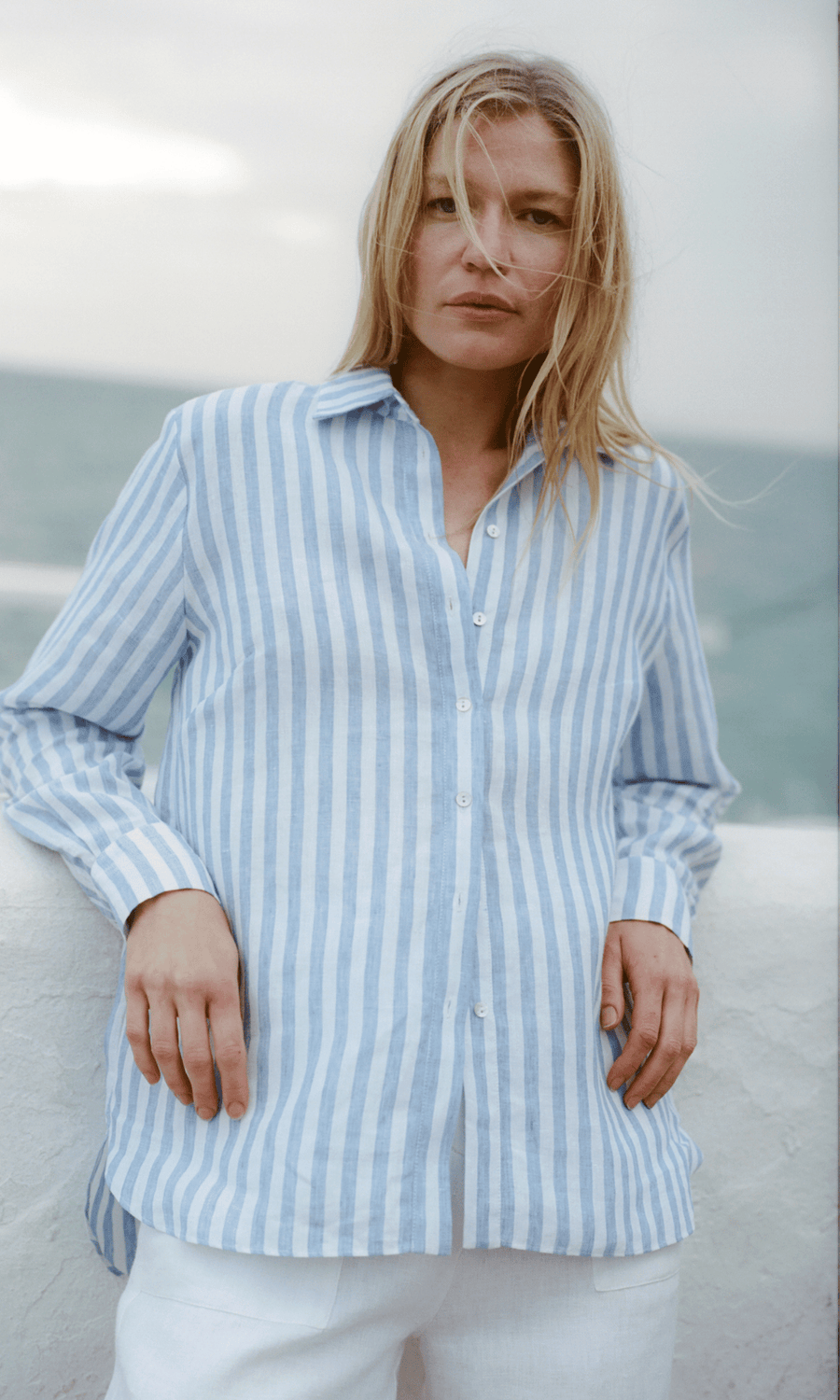 arkitaip • Gina Oversized Shirt • Striped Blue