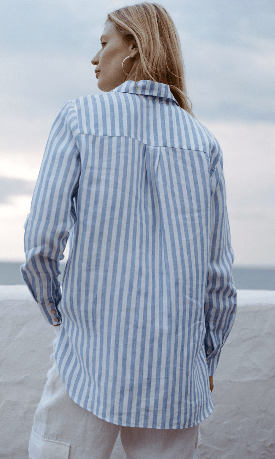 arkitaip • Gina Oversized Shirt • Striped Blue