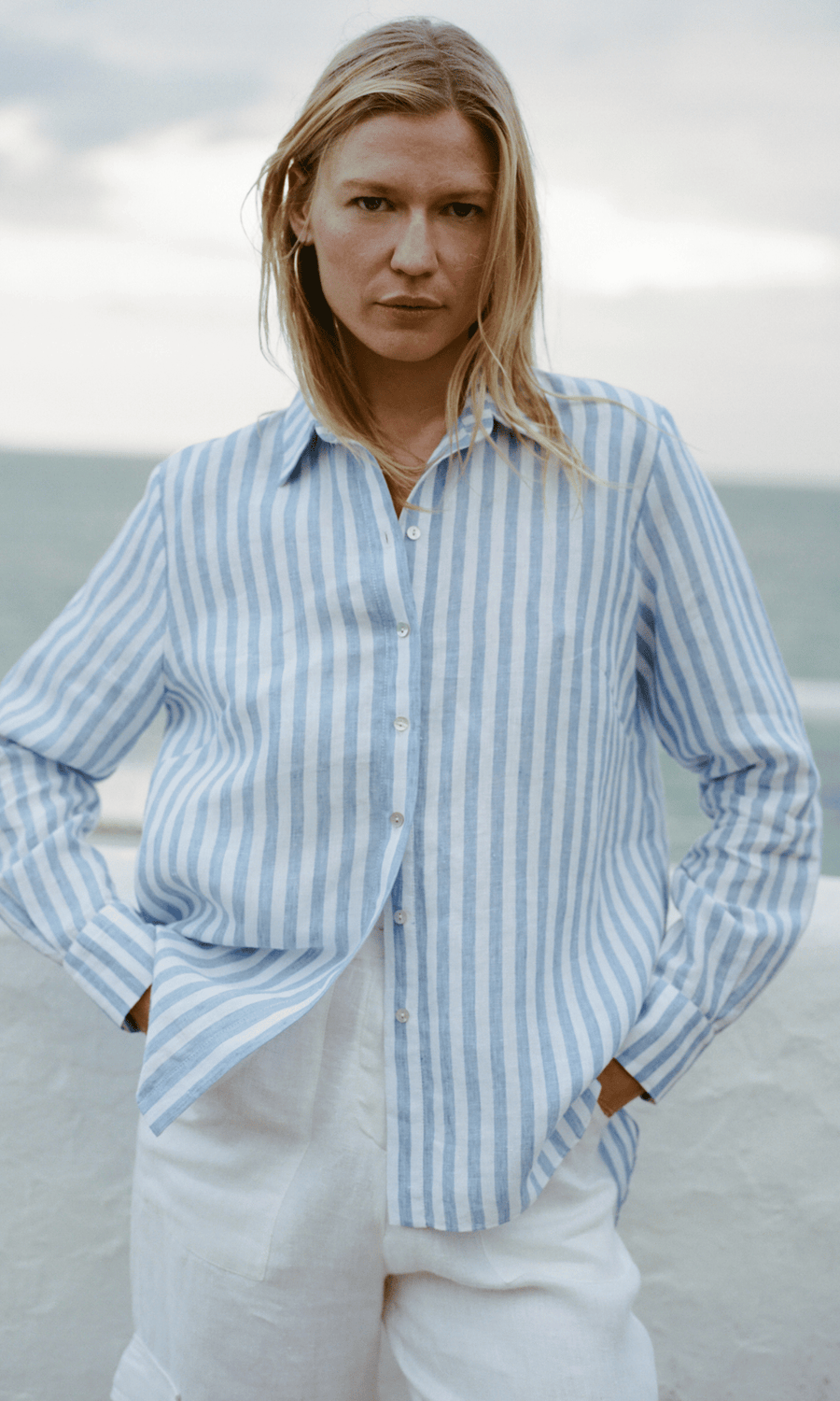 arkitaip • Gina Oversized Shirt • Striped Blue