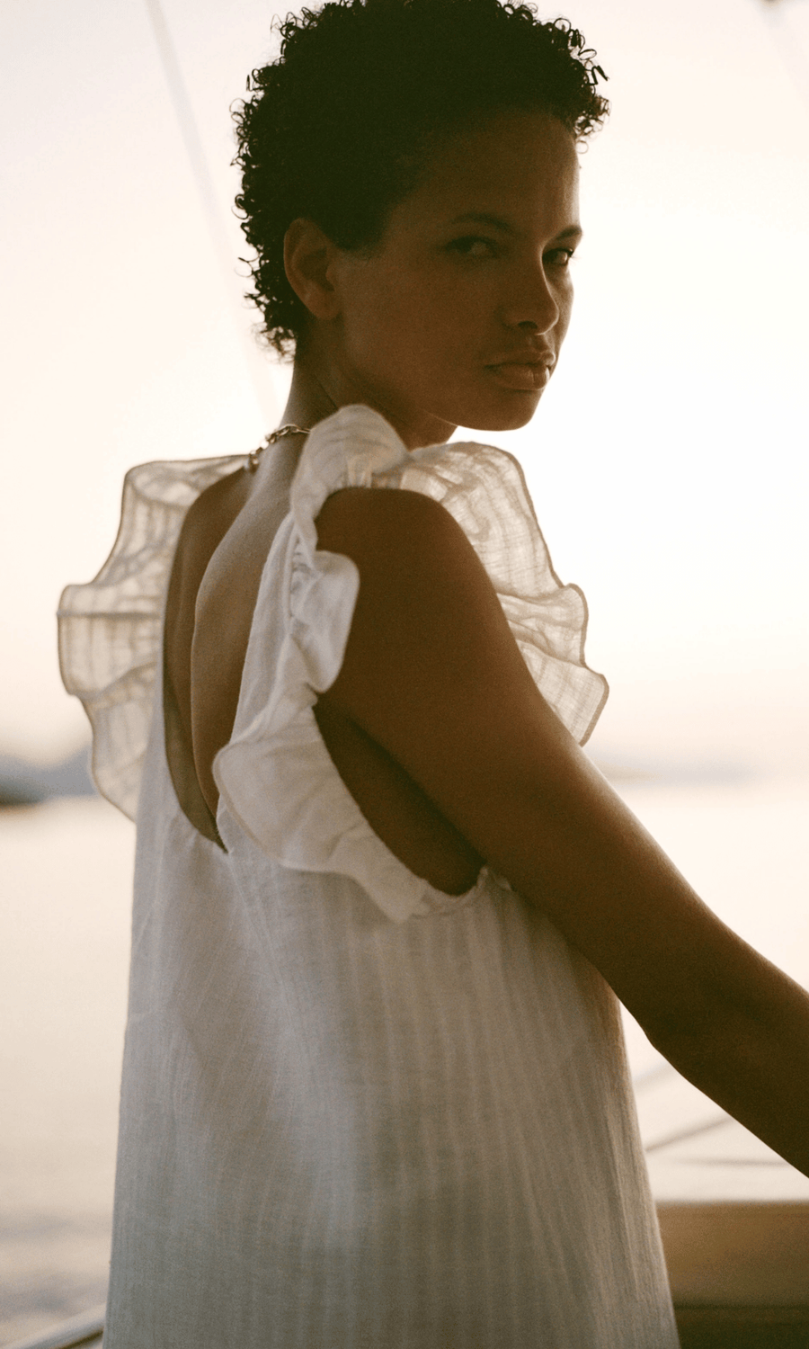 arkitaip • Jane Ruffled Slip Dress • Off-White