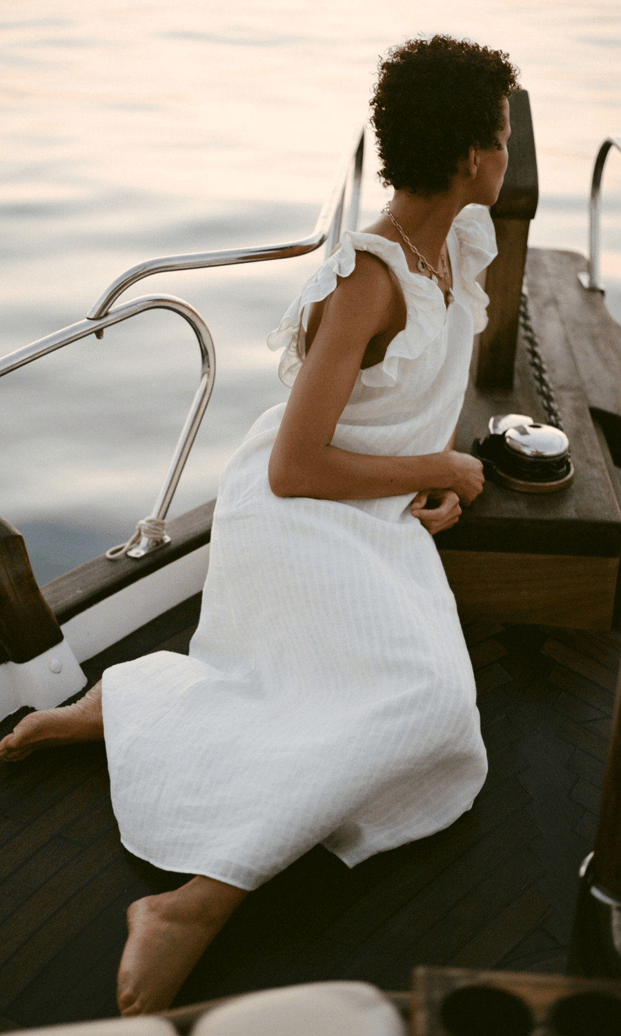 arkitaip • Jane Ruffled Slip Dress • Off-White