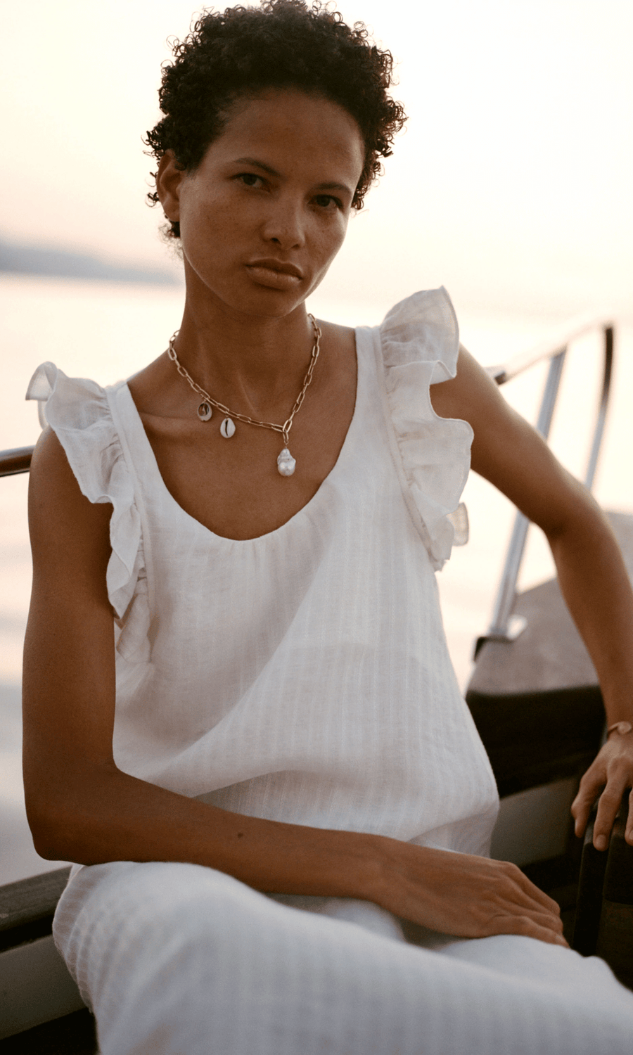 arkitaip • Jane Ruffled Slip Dress • Off-White
