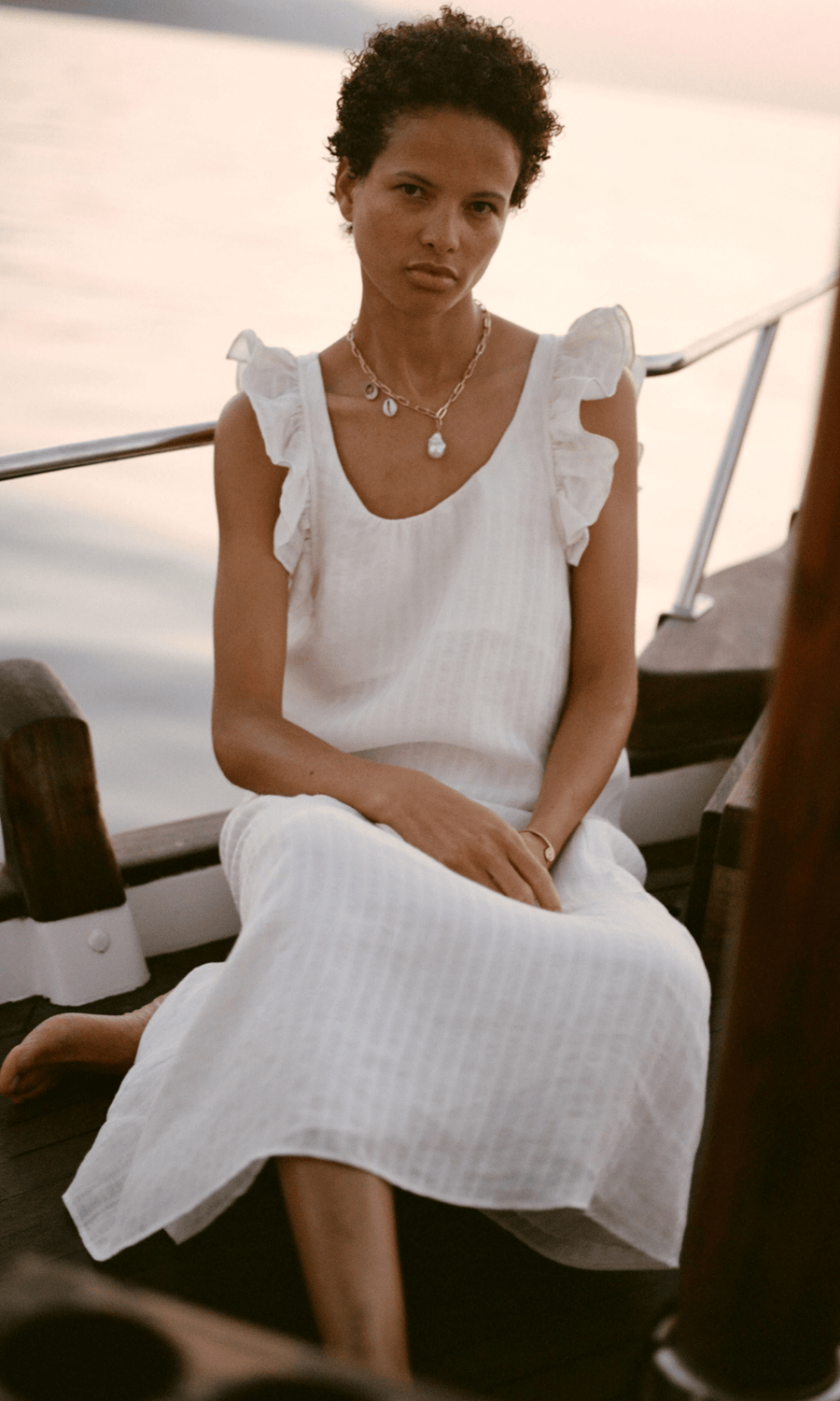 arkitaip • Jane Ruffled Slip Dress • Off-White