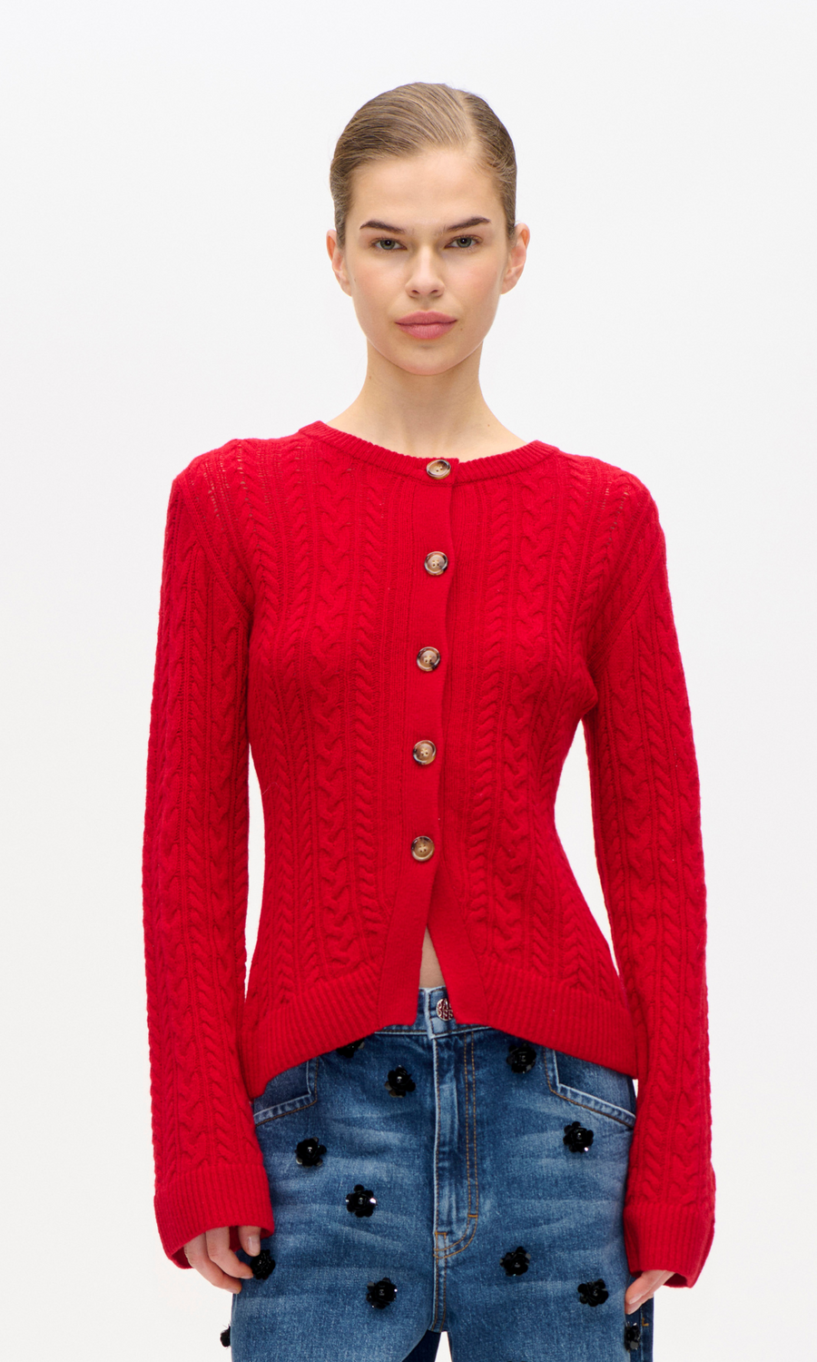 Baum und Pferdgarten • Clarah Cardigan • Crimson Red