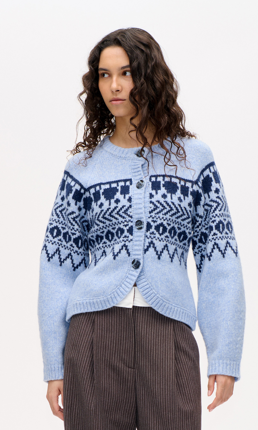 Baum und Pferdgarten • Colin Cardigan • Blue Fair Isle