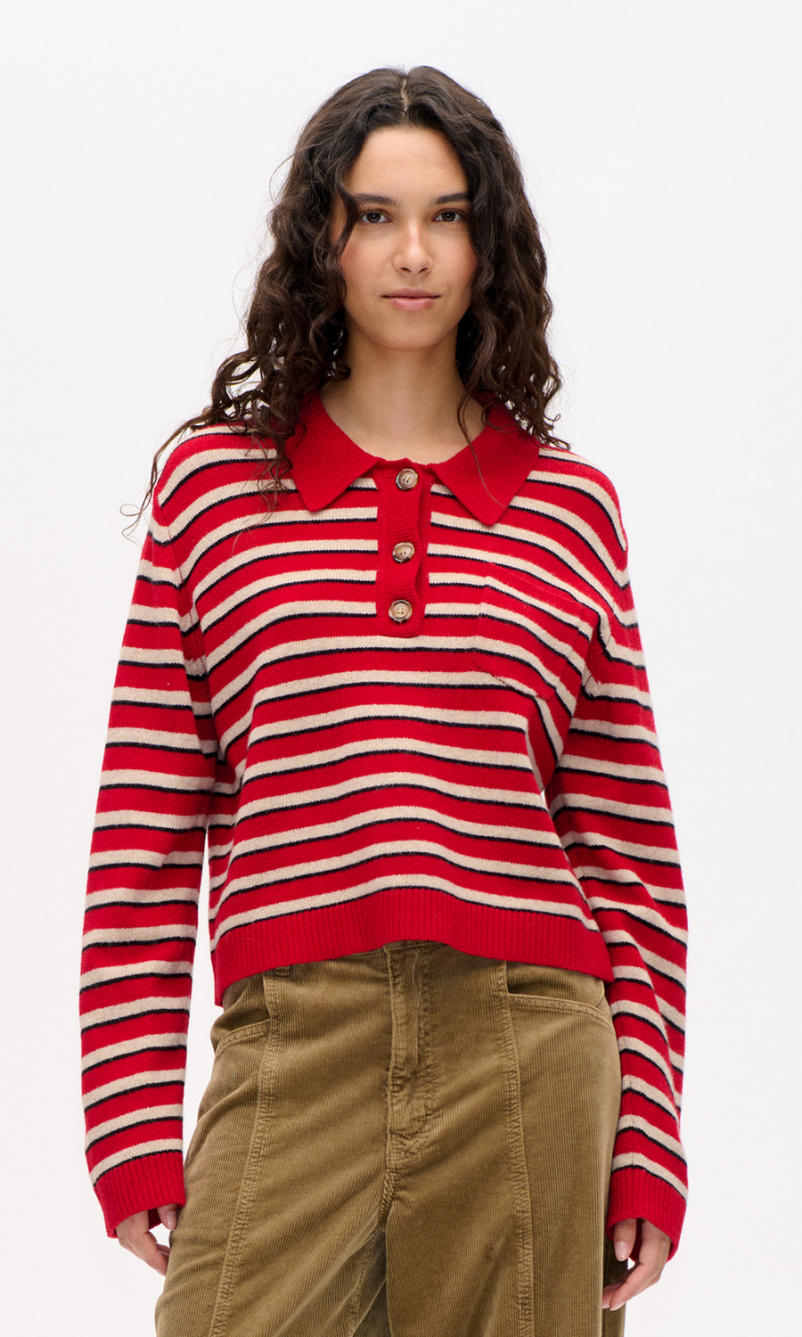 Baum und Pferdgarten • Cori Sweater • Crimson Red Stripe