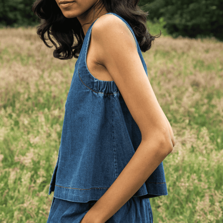 Beaumont Organic • Jovie-Leigh Vest • Mid Blue Denim