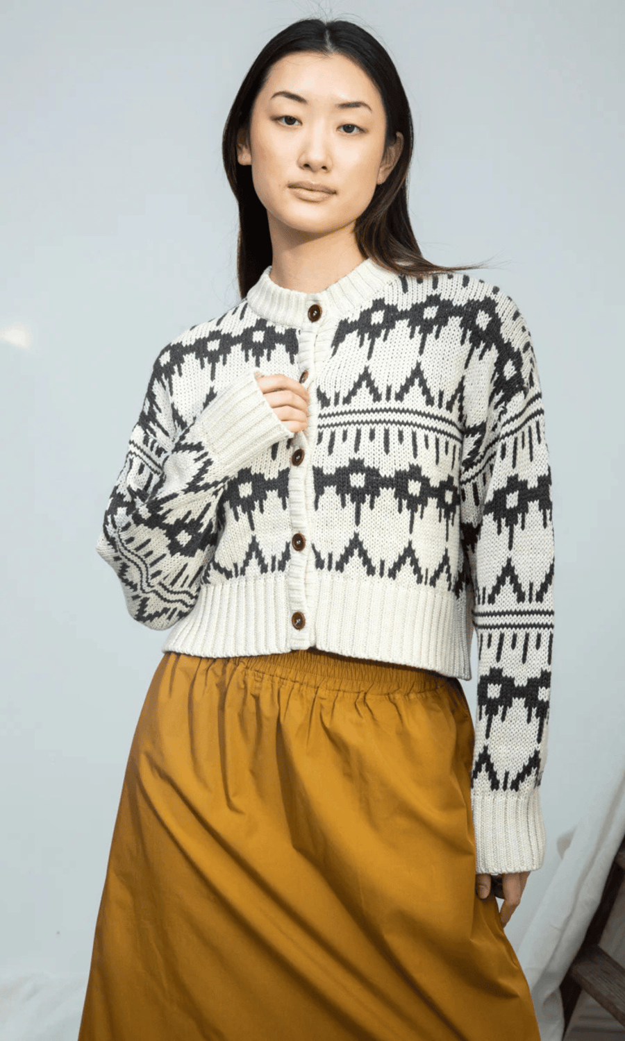 Beaumont Organic • Sugi Sue Knitted Cardigan • Ecru Marl