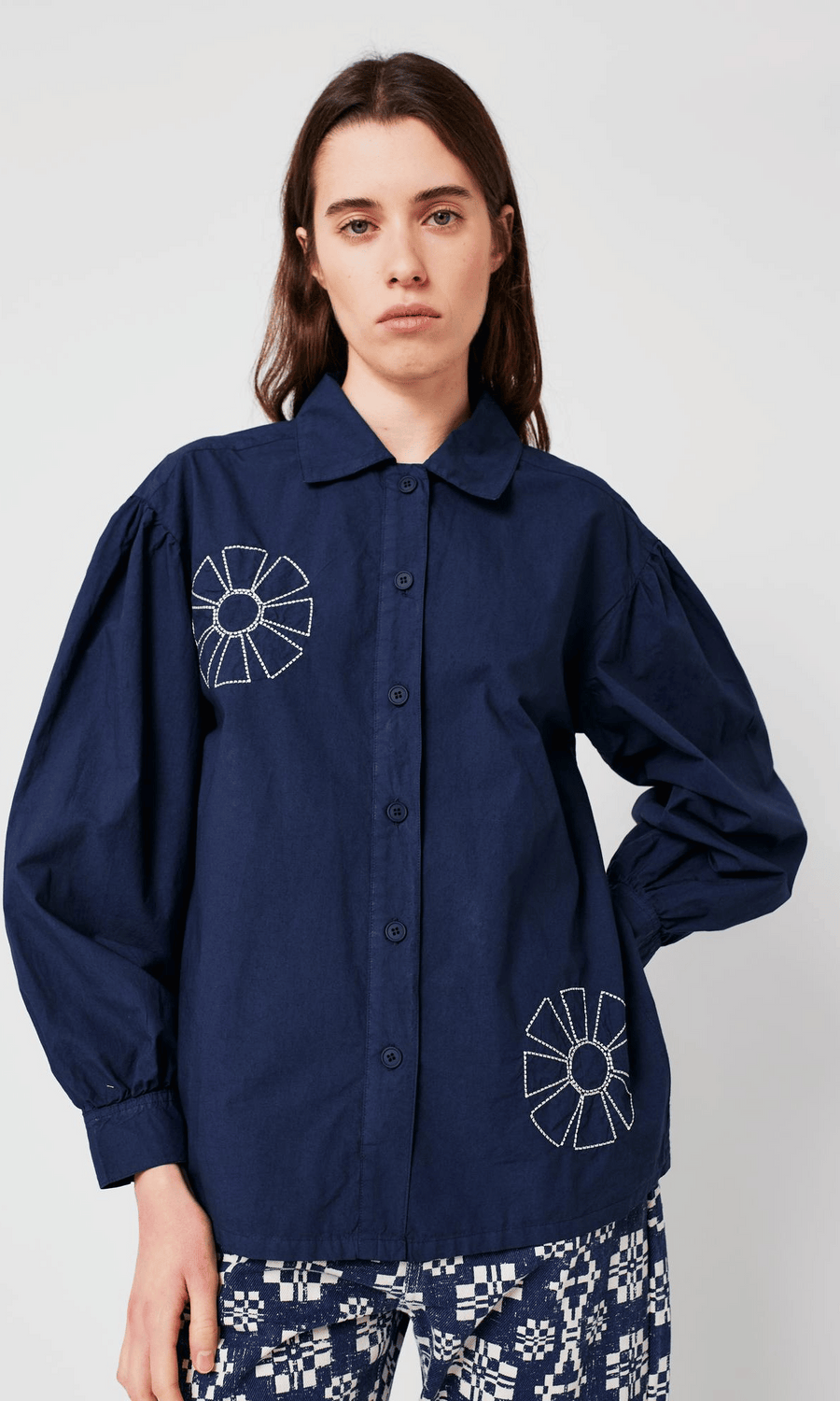 Bobo Choses • Kaleidoscope Embroidery Shirt • Navy