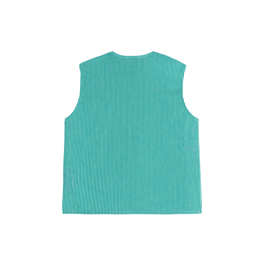 Bobo Choses • Lucky Fish Embroidery Shirt • Green Stripe