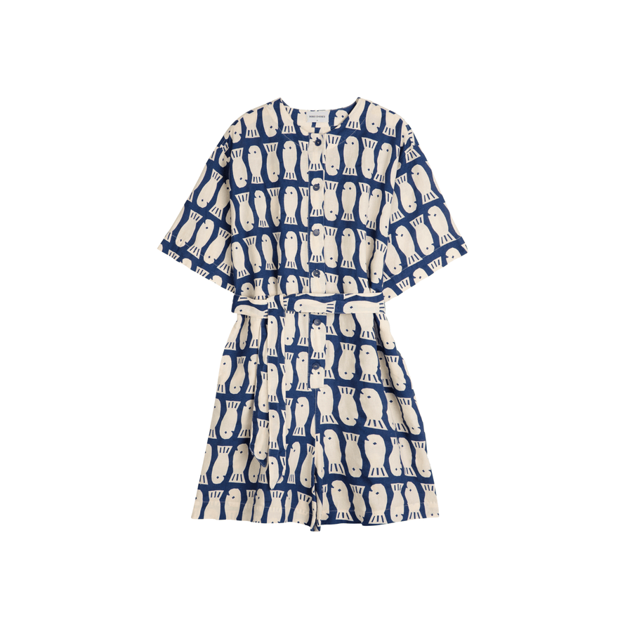 Bobo Choses • Lucky Fish Playsuit • Blue/White