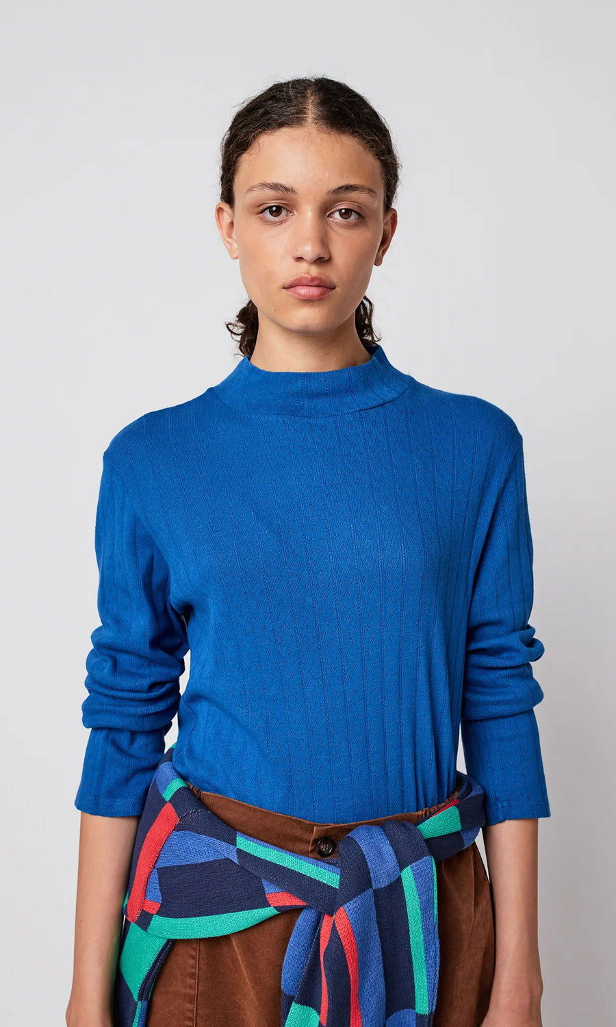 Bobo Choses • Openwork Turtle Neck T-Shirt • Blue