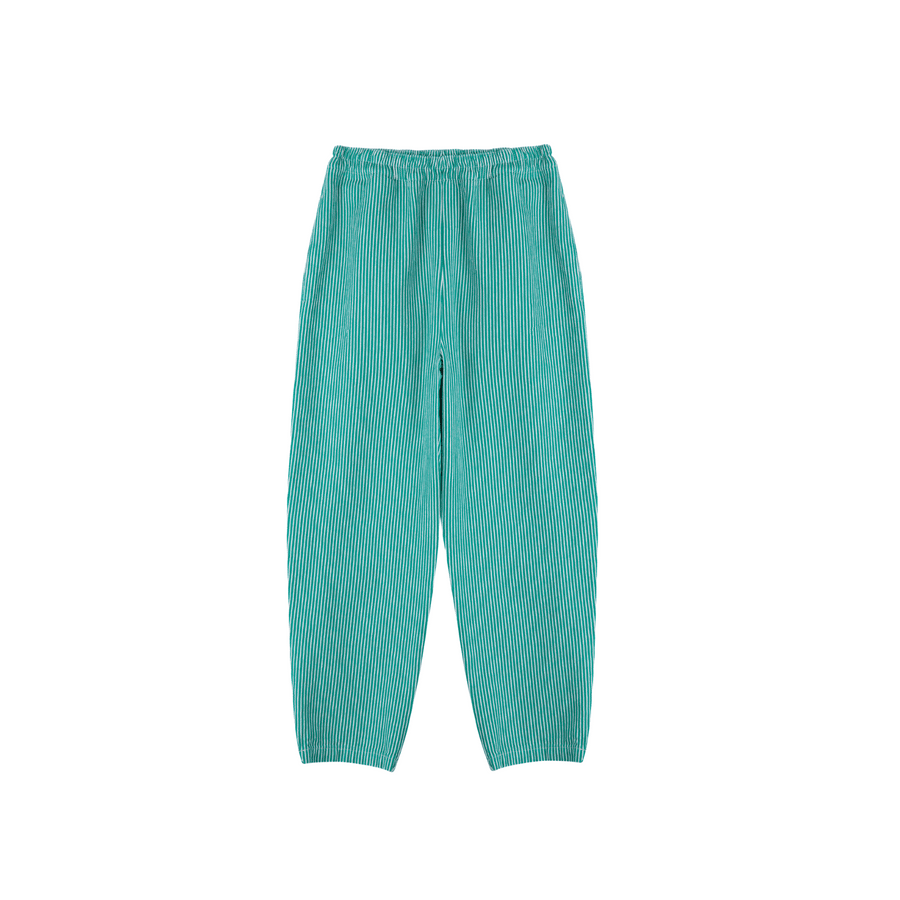 Bobo Choses • Striped Twill Cocoon Pants • Green Stripe