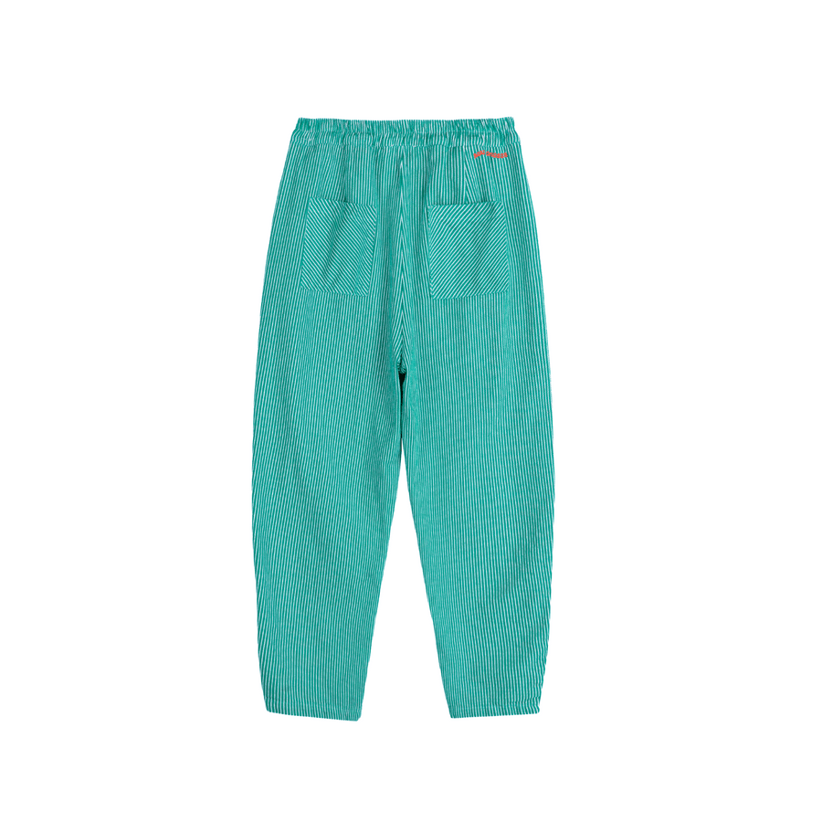 Bobo Choses • Striped Twill Cocoon Pants • Green Stripe