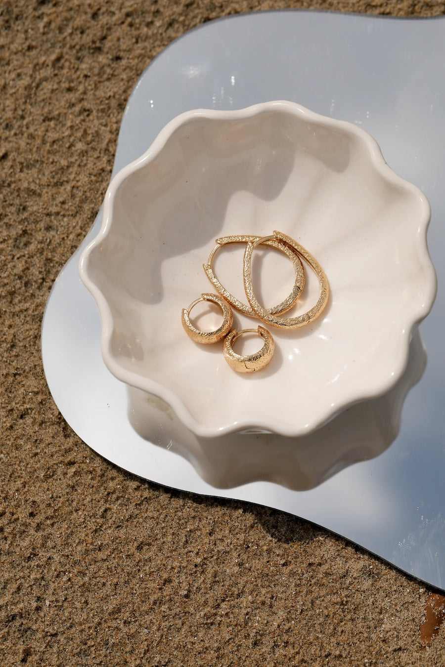 By Glaze • Water Drop Hoops • Gold