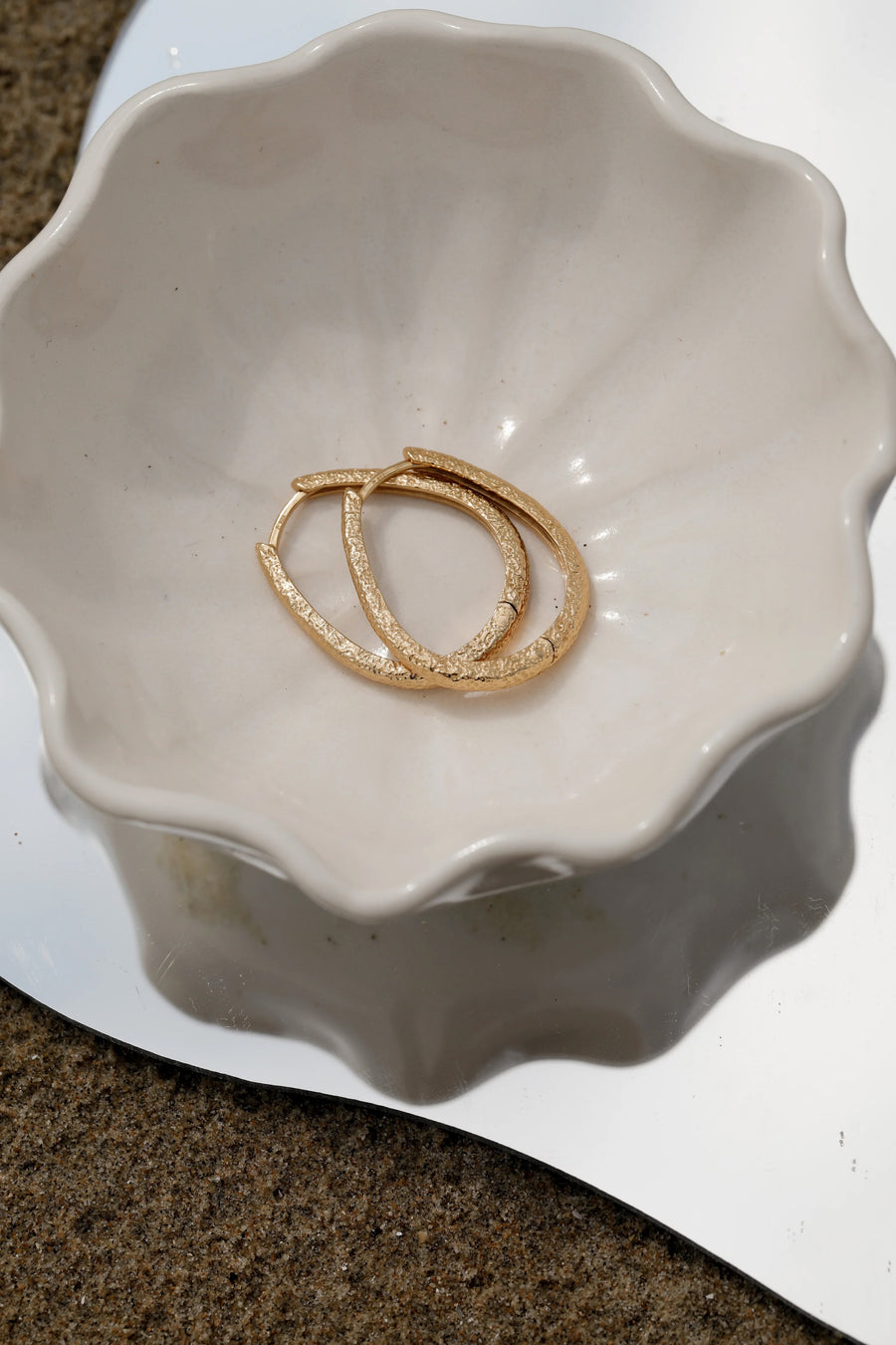 By Glaze • Water Drop Hoops • Gold