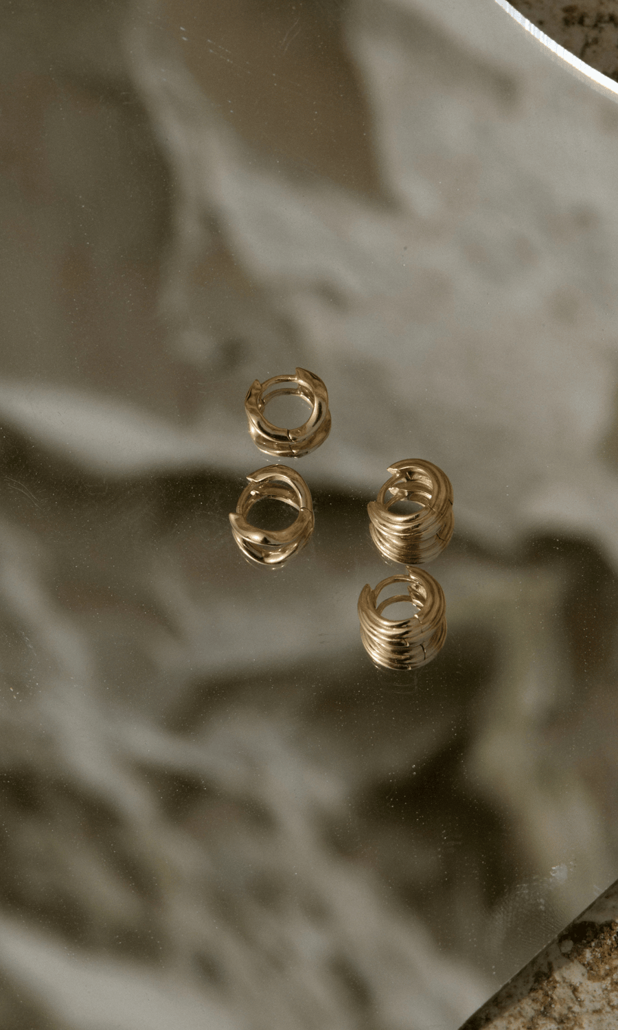 By Glaze • Wave Mini Minimal Huggies • Gold