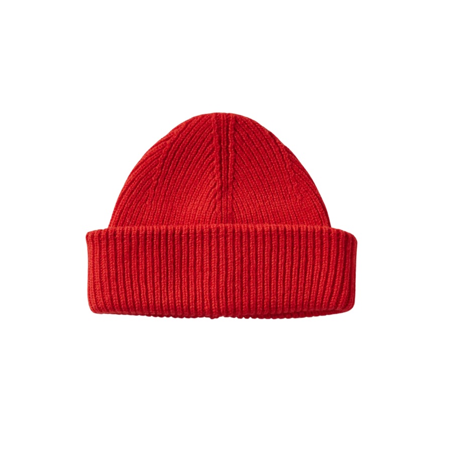Clòimh • Chunky Soft Wool Beanie Hat • Red