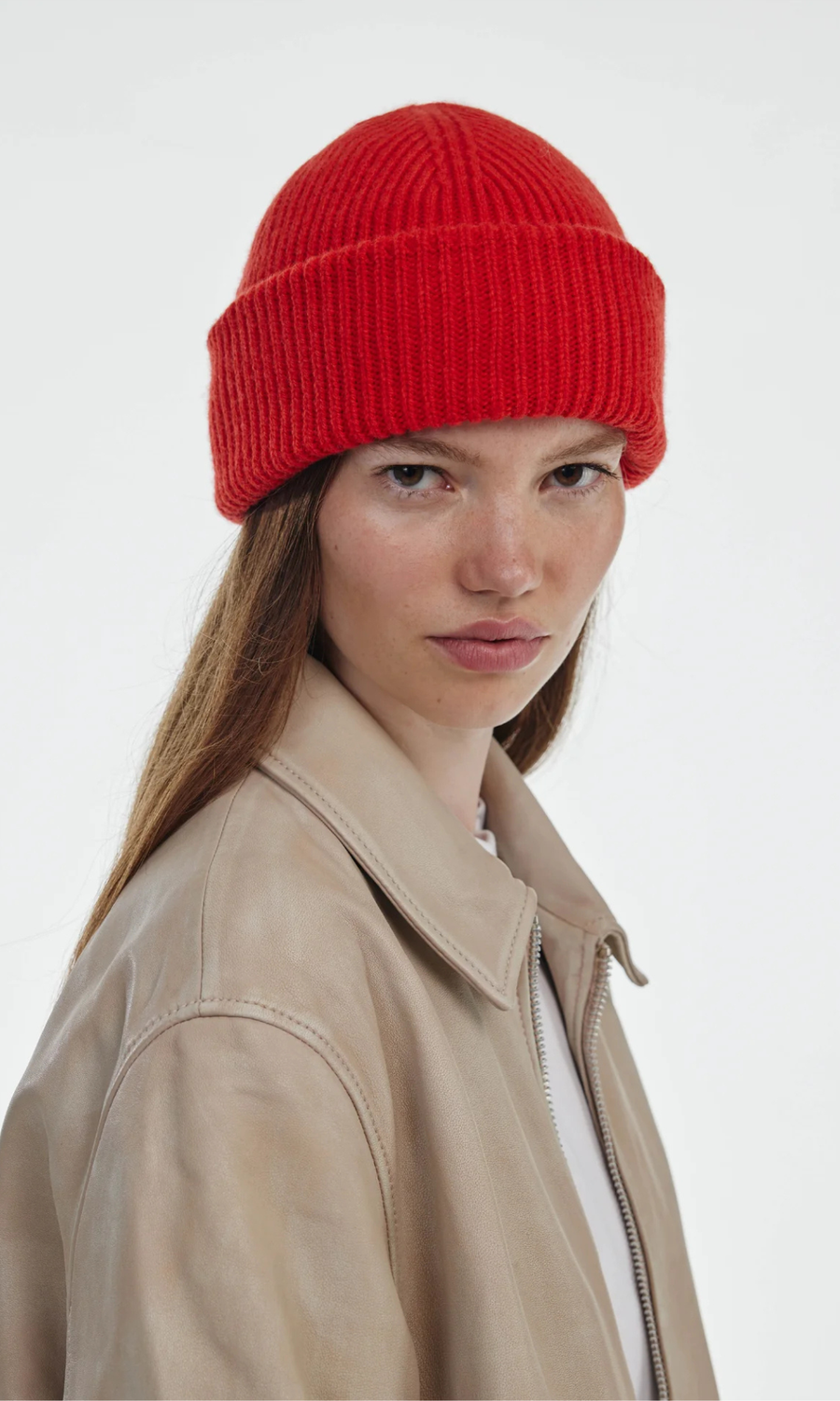 Clòimh • Chunky Soft Wool Beanie Hat • Red