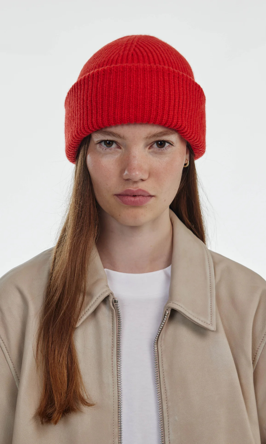 Clòimh • Chunky Soft Wool Beanie Hat • Red