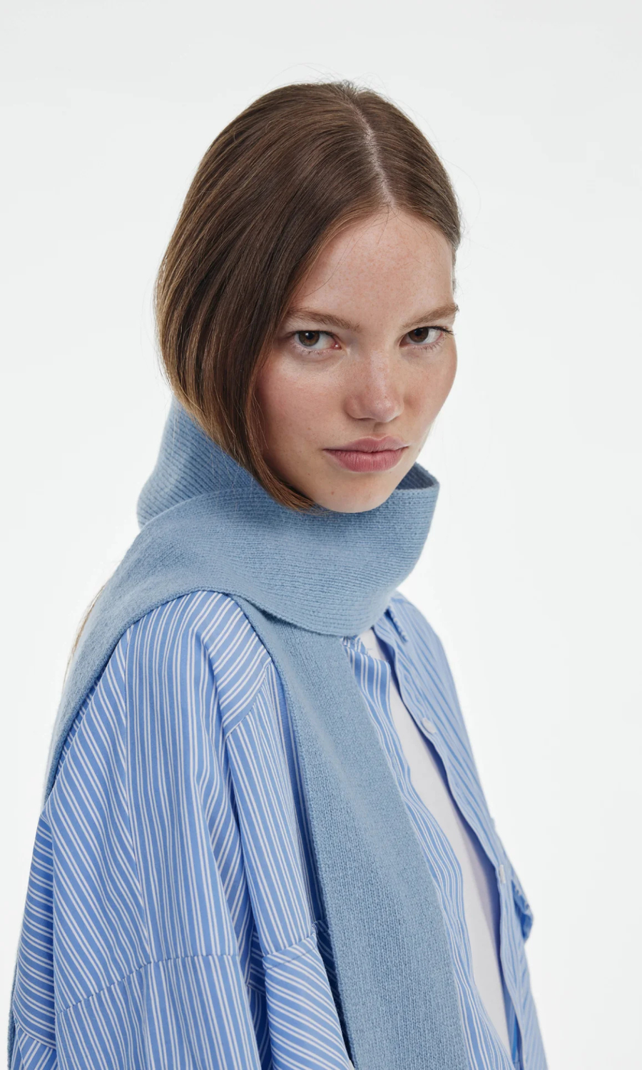 Clòimh • Mini Soft Wool Scarf • Soft Blue