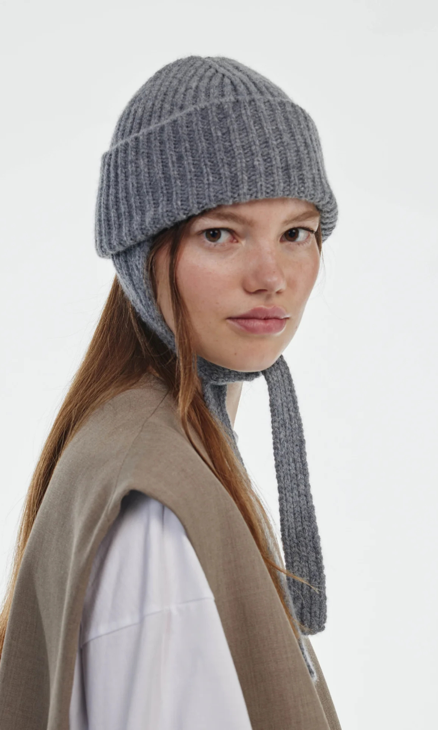 Clòimh • Wool Ear Flap Hat • Grey Melange