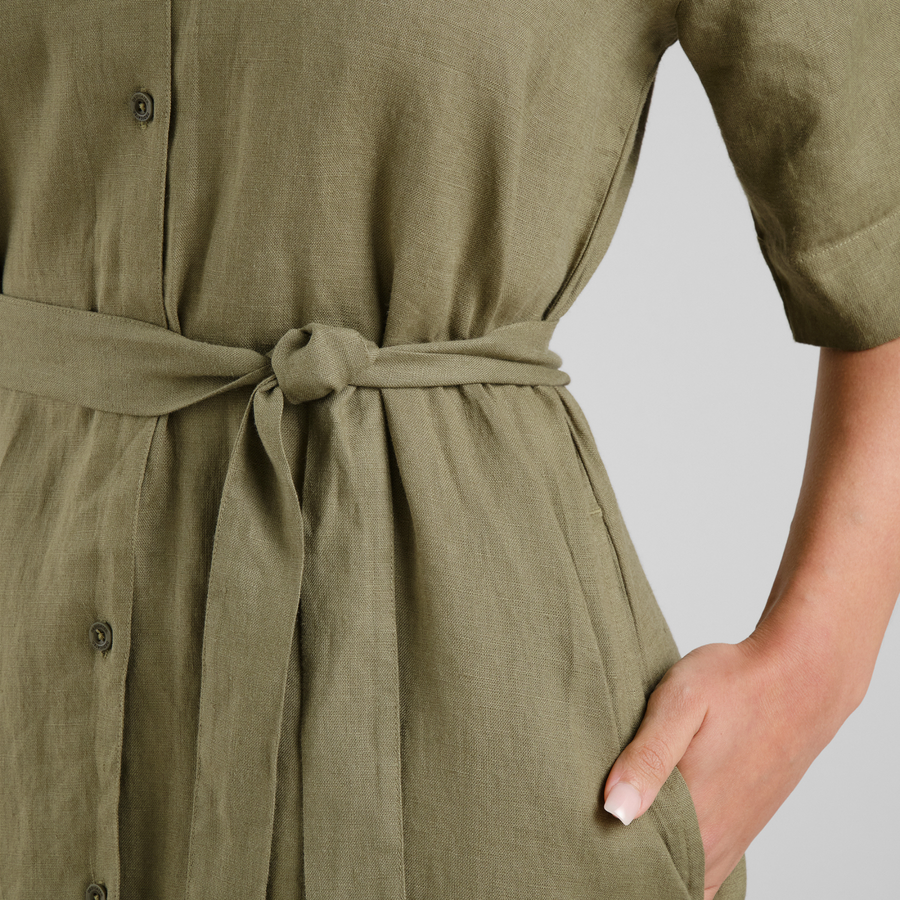 Dedicated • Ripa Shirt Dress • Leaf Green