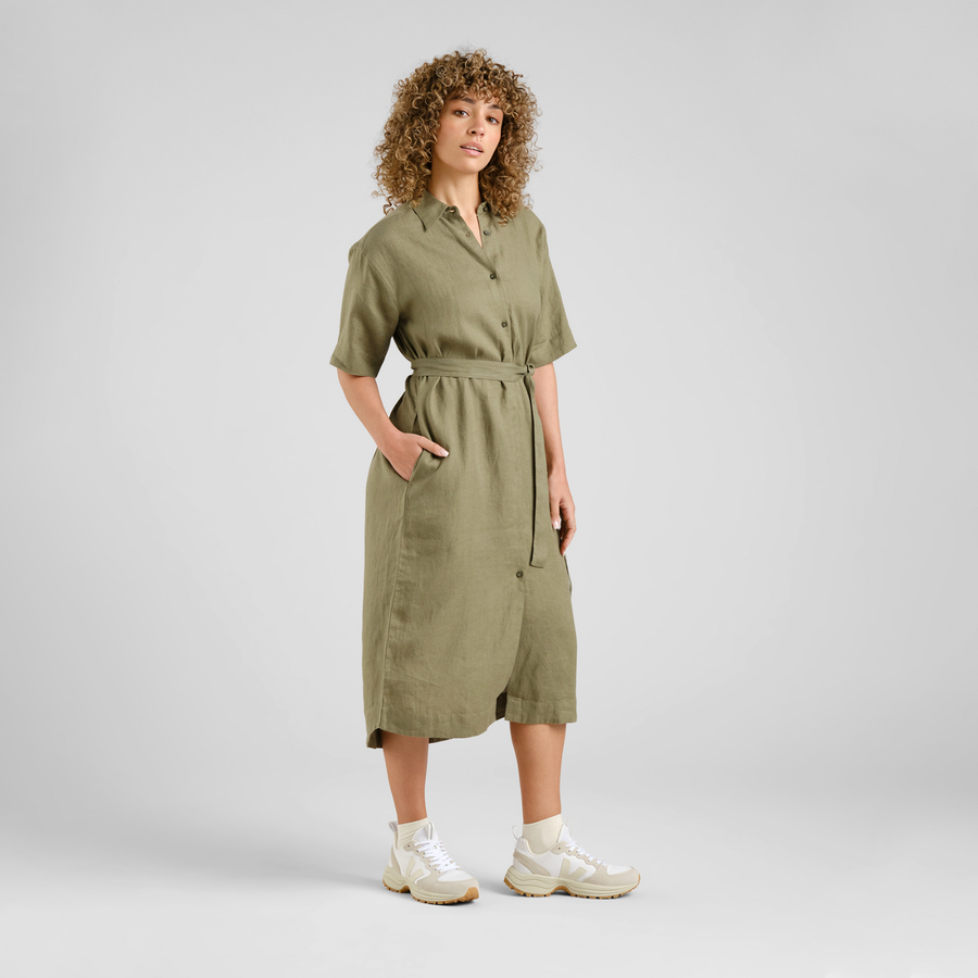 Dedicated • Ripa Shirt Dress • Leaf Green