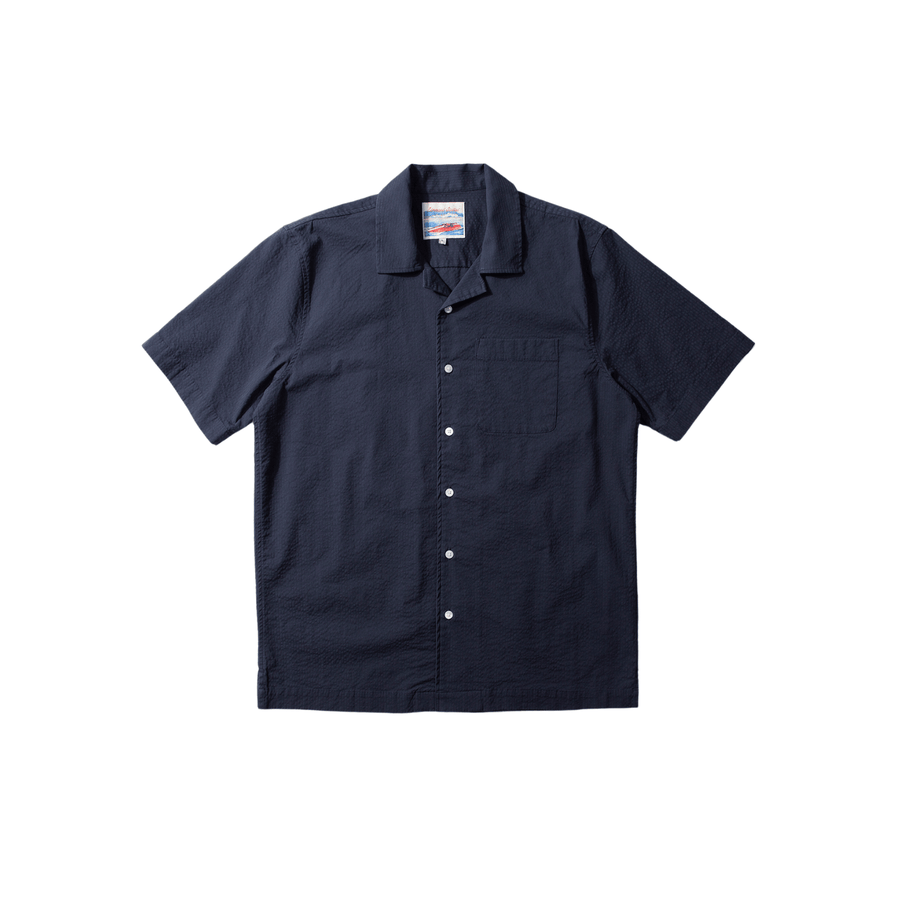 Edmmond Studios • Seersucker Short Sleeve Shirt • Navy
