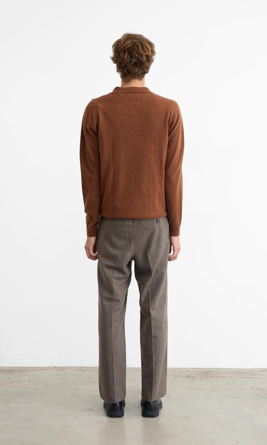 Edmmond Studios • Wool Polo Sweater • Chocolate