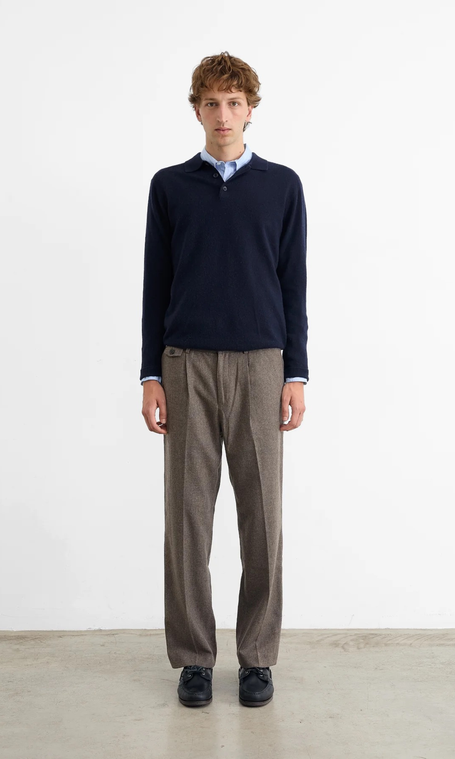 Edmmond Studios • Wool Polo Sweater • Navy