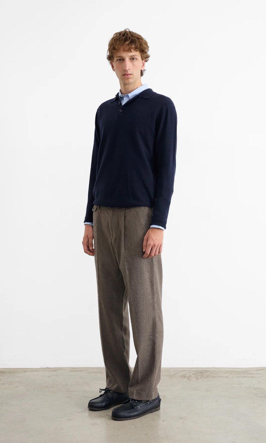 Edmmond Studios • Wool Polo Sweater • Navy