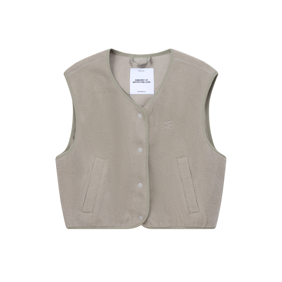 Embassy of Bricks and Logs • Belva Fleece Vest • Pale Olive