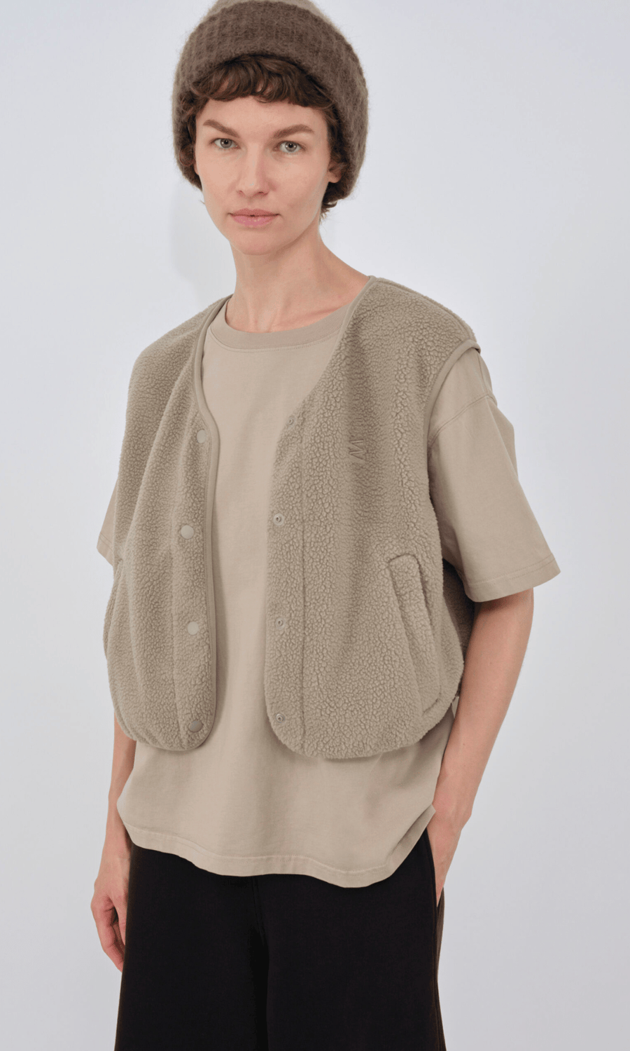 Embassy of Bricks and Logs • Belva Fleece Vest • Pale Olive