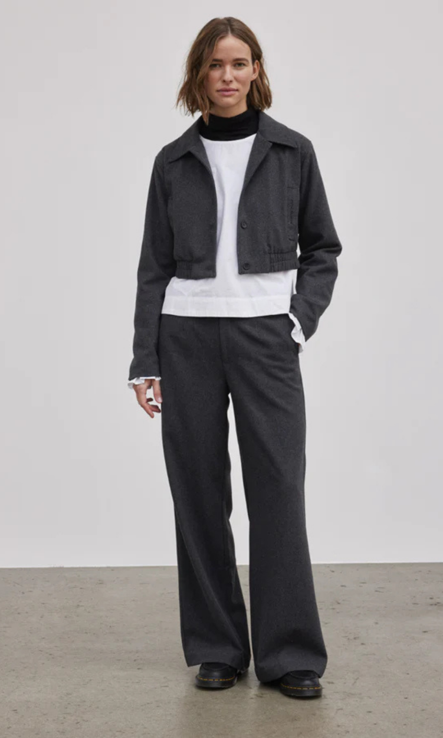 Esmé Studios • Balmi Wool Pants • Grey Melange