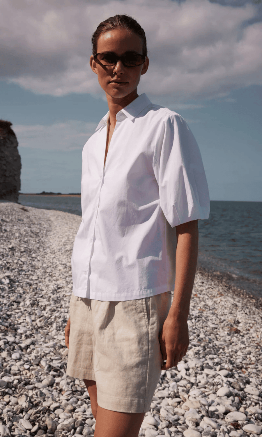 Esmé Studios • Billy 2/4 Sleeve Shirt • White