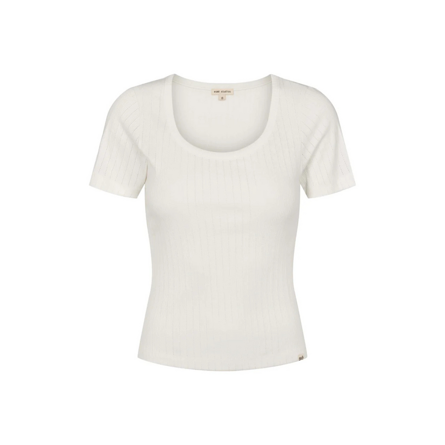 Esmé Studios • Ella Wide O-Neck Top  • Snow White