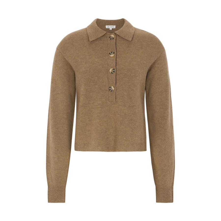 Esmé Studios • Jutta Knit Polo • Brown